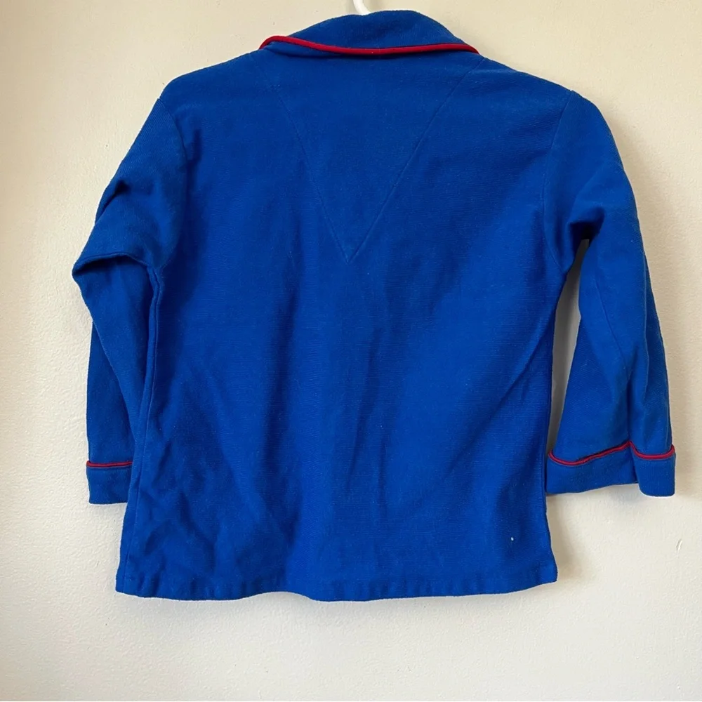 Vintage Mickey’s Stuff For Kids Blue Collared Pajama Top Only Size 5 PJs Blue